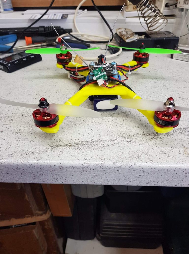 This is my third printing project - a racing drone being fitted with electronics