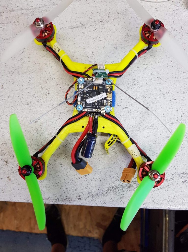 This is my third printing project - a racing drone being fitted with electronics